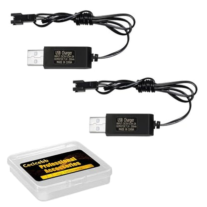 7.2V USB Charger with SM-2P Plug Battery Charging Cable for 7.2V NICD/NIMH Battery RC Truck RC Excavator RC Cars