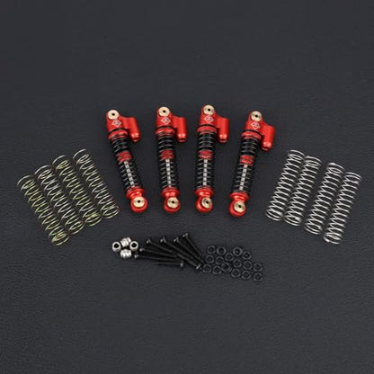 FCX24 Shocks 47MM Oil-Filled Shocks Absorber With Springs | Long Travel Shocks For FMS FCX24 FCX18 Upgrades 1/24 1/18 RC Crawler - color: Red