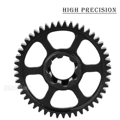 Steel 47T 0.8Mod Main Gear & Center Drive Shaft Axles Upgrades Part for 1/16 Mini Maxx 4WD RTR Brushless Monster Truck (107154-1),RC Spur Gear 47 Tooth and Center DriveShaft CVD,Silver - color: Silver - (47t Gear & Center Drive Shaft)