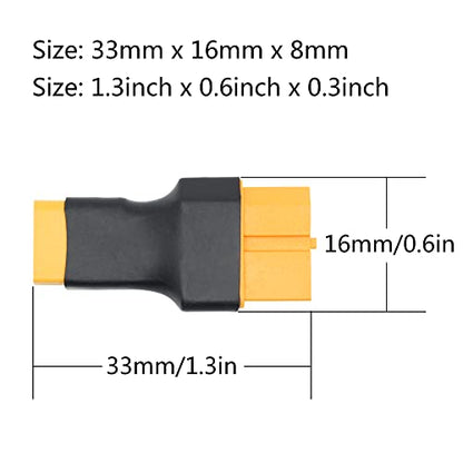 XT60 Female to XT30 Male Adaptor,XT30 Male to XT60 Female Wireless Connector Plug for RC FPV Drone Car Lipo NiMH Battery Charger ESC(4Pcs) - size: XT60 Female to XT30 Male (4Pcs)