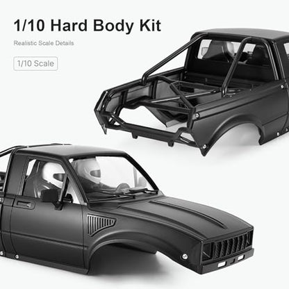 INJORA IR60 Hard Body with Interior & Bed Cage for 1/10 RC Crawler (Black) - color: Black