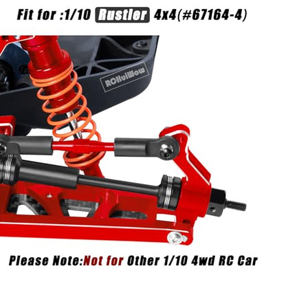RC Upgrades Part for 1/10 Rustler 4x4 4WD（#67164-4）,Driveshaft,Suspension Arms,Steering Blocks,Caster Block,Rear Stub Axle Carriers,Shock Towers,Steering Block,Red
