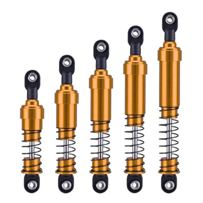 RCQQPS 4pcs Aluminum Big Bore Shocks for 1/10 RC Crawler LCG Chassis Gspeed V3 Element Enduro SCX10 TRX4 Gamde R1 Comp Builds DIY (Gold 95mm 4pcs) - color: Gold 95mm 4pcs