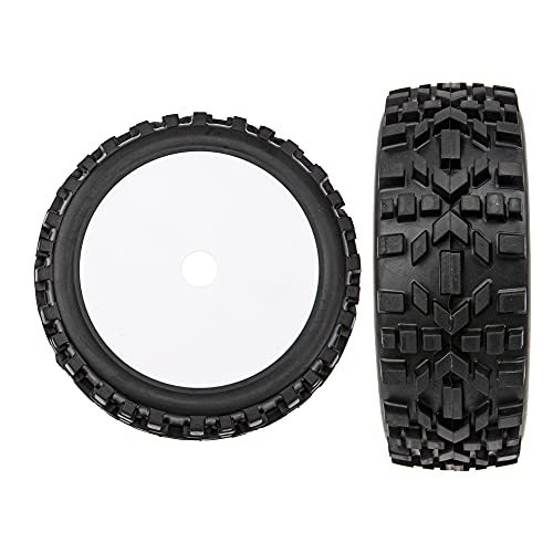 17mm Hub 4.52''OD Rubber Tires & Plastic Wheel Rim with Foam for 1/8 Scale Arrma Python HSP Redcat Kyosho ExceedRC Traxxas Losi HPI XTR Badlands Off-Road RC Buggy, Black