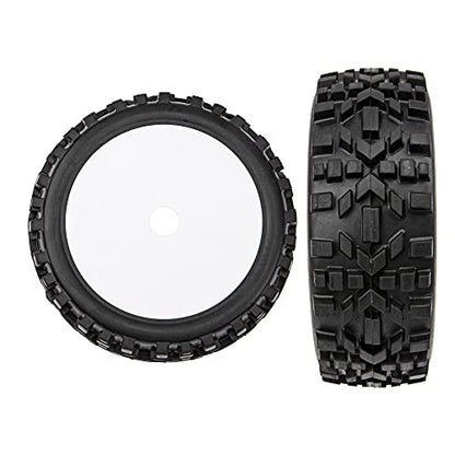 17mm Hub 4.52''OD Rubber Tires & Plastic Wheel Rim with Foam for 1/8 Scale Arrma Python HSP Redcat Kyosho ExceedRC Traxxas Losi HPI XTR Badlands Off-Road RC Buggy, Black