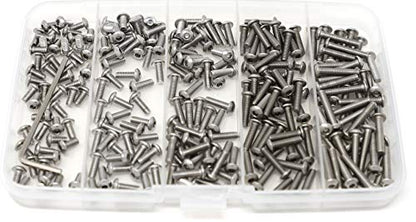 iexcell 250 Pcs M3 x 6/8/10/12/16 Stainless Steel 304 Hex Socket Button Head Cap Screws Bolts Assortment Kit - size: M3 x 6/8/10/12/16mm