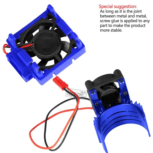 VXL-3s High Velocity Fan Heatsink Set Upgrades Part for 1/10 Slash/Rustler/Stampede VXL 4X4 2WD, ESC Motor Cooling Fan Hops Up,Navy Blue - color: Navy Blue/(for 2wd 4wd)
