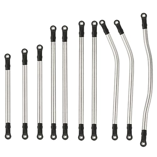 10Pcs Stainless Steel Link Rod Linkage Set with Ball End for Axial for 1/10 RC Crawler Axial SCX10 PRO Upgrade Part