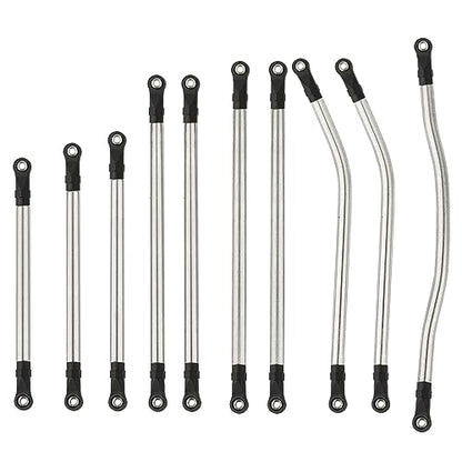 10Pcs Stainless Steel Link Rod Linkage Set with Ball End for Axial for 1/10 RC Crawler Axial SCX10 PRO Upgrade Part