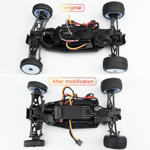 Aluminum Alloy RC Receiver Mount Plate Upgrade Parts, Black | For Losi 1/24 Micro-B, RC Car Buggy - color: Black