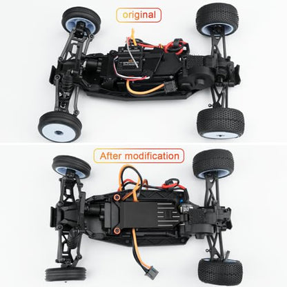 Aluminum Alloy RC Receiver Mount Plate Upgrade Parts, Black | For Losi 1/24 Micro-B, RC Car Buggy - color: Black