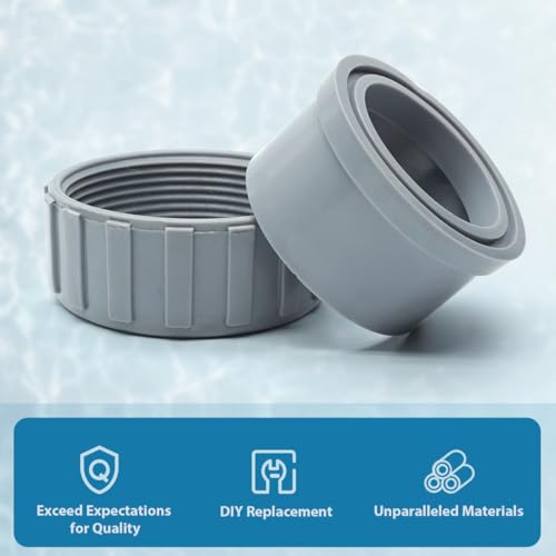 006723F, Connector Heater Flange with Nut Kits for Raypack Pool Heater Parts, 2″ PVC Connector & Nut Kit for R185A R265A R335A R405A Pool Heater (2 Pack) - size: 2 Pack