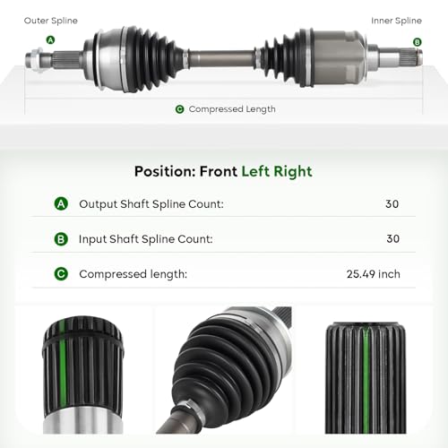 Front Left Right CV Axle Shaft Assembly for Toyota & Lexus 4Runner 4WD 2003-2022, Tacoma 2005-2020, FJ Cruiser 4WD 2007-2014, GX460 2010-2022, GX470 2003-2009 -2 pcs