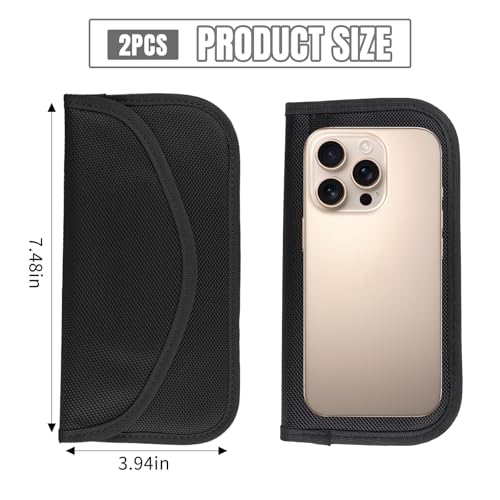 2PCS Faraday Bag for Phones and Car Keys, Keyless Entry RFID Signal Blocking Bag Key Fob Protector, Anti-Theft Faraday Pouch for Cell Phone Privacy Protection, Signal Shielding (Black) - color: Black
