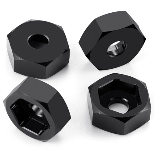 MORLORDY 4Pcs 8mm to 12mm Wheel Hex Hubs Adapter Big Wheel Conversion Kit for All 1/16 1/18 Scale RC Car Truck Which Hex is 8mm, Like Losi Mini-T 2.0 & Mini-B