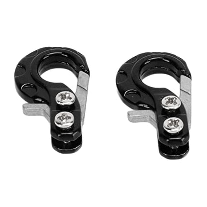 RC Winch Trailer Hook Set 2Pcs, 0.9x0.5in/2.3x1.3cm | Aluminum Alloy | 1/10 Crawler Truck | SCX10 D90 Compatible | Simulation Design | RC Car Accessory(Black) - color: Black