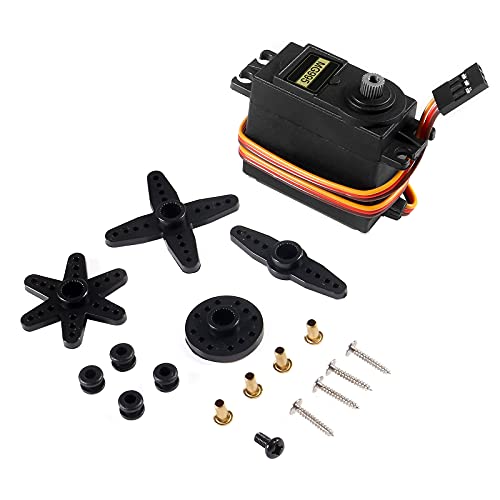 2pcs MG995 Servo Motor Control 180 Angle Metal Gear Servo 20KG Digital High Speed Torque Servo Motor for Smart Car Robot Boat RC Helicopter - size: MG995