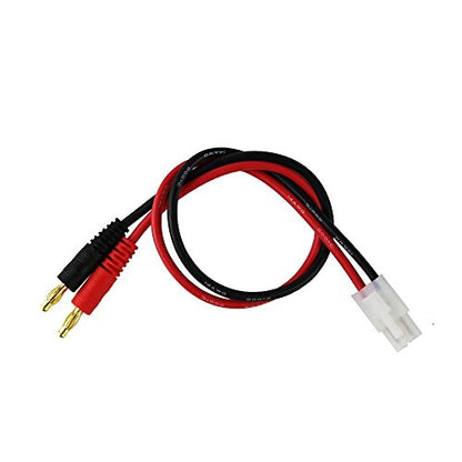 FLY RC 2packs Tamiya Charging Cable Connector to 4.0 4mm Banana Plug Balance Charge Cable 14awg 30cm 11.8in for RC Helicopter Quadcopter Lipo Battery - style: 2 Pcs big Tamiya charge cable