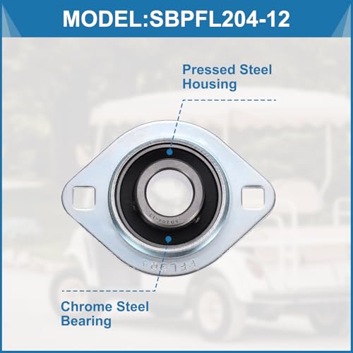 uxcell 2Pcs SBPFL204-12 Pillow Block Bearings 3/4" Bore Bearing Units Steel Flange Mounted Bearing Housing with Wrench - size: SBPFL204-12 (3/4" ID)