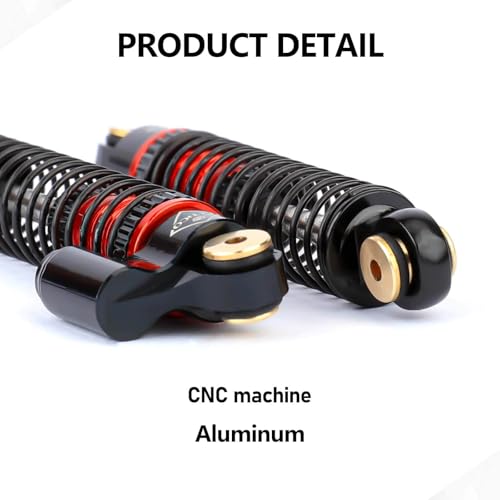 SCX24 Shock Flex Blades With 47MM Oil Filled Shocks Absorber | CNC Aluminum Damper Mount for Axial SCX24 Upgrade Parts 1/24 RC Crawler - color: Black