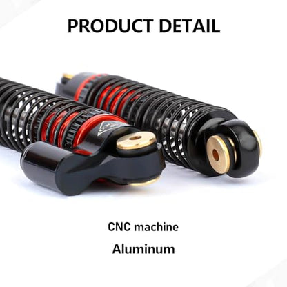 SCX24 Shock Flex Blades With 47MM Oil Filled Shocks Absorber | CNC Aluminum Damper Mount for Axial SCX24 Upgrade Parts 1/24 RC Crawler - color: Black