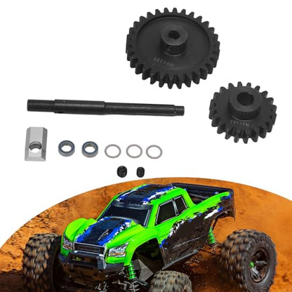 RC Car Gear Kit Set Harden Steel Gears for XRT 1/5 1.5M Crawler Car Large Transmission Gear Part 20T 30T Pinion Spur Gear Upgrade Parts with Bearings Washers Screws Accessories