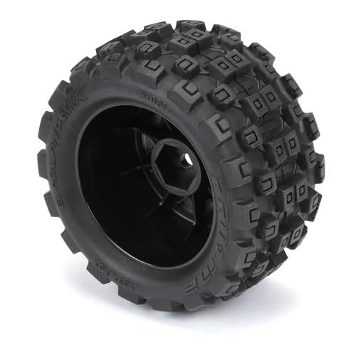 Pro-line Racing Badlands MX 1.85" All-Terrain Truck Tires 4 Mounted on Raid Black 12mm Hex Wheels for Granite GROM 4x4 Front or Rear PRO1024110