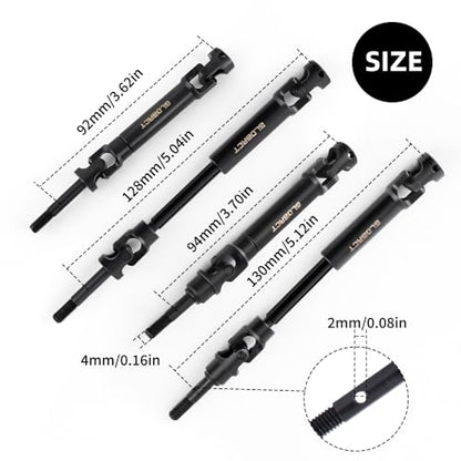 GLOBACT 4PCS 1144 Steel CVD F&R Driveshaft for Slash/Rustler/Stampede/Hoss | Heavy Duty Axles, Replace #6852, 1/10 RC Truck Drive Shafts Upgrade Parts - size: 4PCS