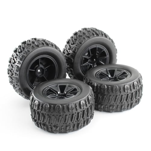 KingVal 4PCS Rubber Wheels Tires 90x43mm Hex 12mm RC Spare Parts Compatible with SCY 16101 16101PRO 16102 16102PRO WLtoys 144010 MJX 14209 14210 RC Car