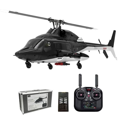 Hanll YUXIANG F02S 1:34 Scale 8CH GPS RC Helicopter – RTF Air-Wolf Replica with Dual Brushless Motors, Telemetry Transmitter, Optical Flow, Metal Servo, for Advanced Hobbyists—1 Battery - color: F02s Helicopter, size: 1 Battery