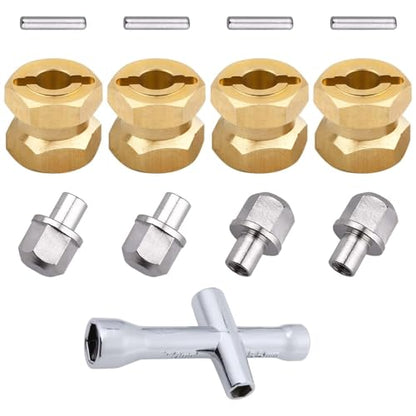 HobbyPark RC Brass Spacers 12mm Wheel Hex Hubs Extenders for 1/10 RC Crawler Axial SCX10 Wheels Extension Hex Drive Adapter (12mm) - size: 12mm