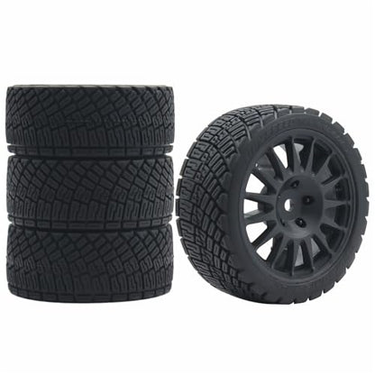 68mm 4PCS 1/10 RC On-Road tires and Hard Plastic wheels set Hex 12mm For WRC Drift Car Conversion 1/10 RC On-Road Car Traxxas Tamiya FW06 TT02 HPI HSP 94122 Kyosho W76 (Titanium) - color: Titanium