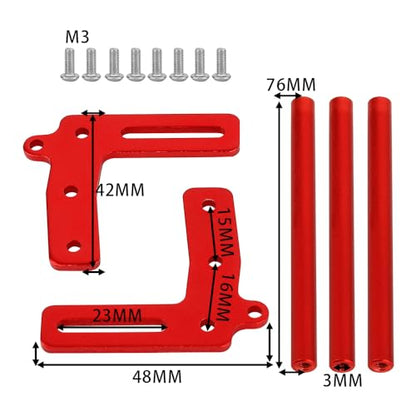 Aluminum Front Bumper Bull Bars for 1/10 RC Crawler Axial SCX10 TRX4 LCG Chassis FJ40 Dodge Power Wagon Cab Cliffhanger Body (red) - color: Red