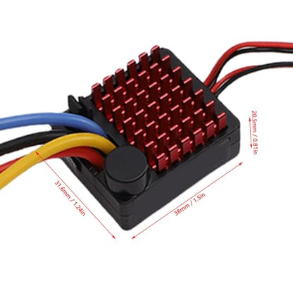 Matybobe Brushed Electronic Speed Controller 60A Water Proof ESC RC Car Boat 3A BEC Output Compatible with 540 550 750 Motors