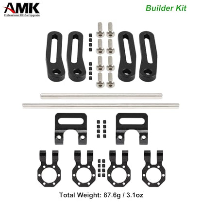 AMK Adjustable 1/10 Scale Bumper Mount Front Rear, Metal Bumper Kit with Modular Fairlead D-Ring Tow Strap for RC Crawler Axial SCX10 Element Enduro Gen7 Gen8 TRX6 TRX4 Upgrades (Black) - color: Black