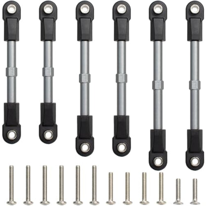 6Pcs Adjustable Aluminum Turnbuckles Camber Links Set for Traxxas Slash 4X4 2WD / Rustler/Stampede/Hoss/Bandit 1/10 RC Short Course Trucks Replacement Upgrade Accessories (Titanium) - color: Titanium