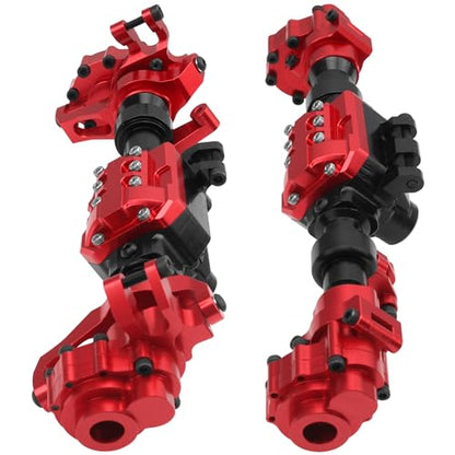 ShareGoo Aluminum Alloy Front & Rear Portal Axle Housing Set Compatible with Traxxas TRX4 Defender Bronco 1/10 RC Crawler Car Upgrades Part (Red) - color: Red