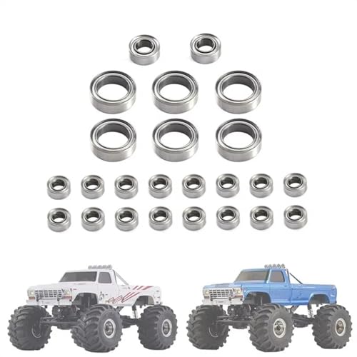 RC Car Upgrade Parts Compatible with FMS for FCX24 1/24 RC Crawler Car Upgrade Parts Spare Replacement Accessories 24Pcs Steel Ball Bearing Set