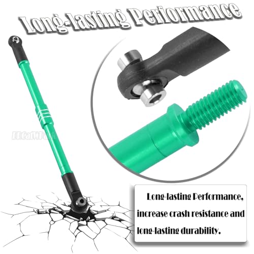 Aluminum Turnbuckles Camber Links Upgrades Part for 1/10 E-Revo 2.0 Revo Summit,8Pcs RC Alloy Adjustable Turnbuckles Hop-Up,Replace Part#5319X 5338R,Green - color: Green - (8 Links)