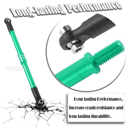 Aluminum Turnbuckles Camber Links Upgrades Part for 1/10 E-Revo 2.0 Revo Summit,8Pcs RC Alloy Adjustable Turnbuckles Hop-Up,Replace Part#5319X 5338R,Green - color: Green - (8 Links)