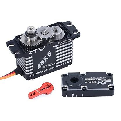 JX Servo CLS-HV7346MG 46KG Coreless Servo Motor 7.4V Digital Servo High Precision Steel Gear Full CNC Servo with 25T Servo Horn