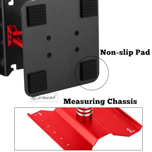 2-Pack RC Work Stand Bundle for 1/18 1/24 1/30 1/32 TRX4M K10 SCX24 FCX24 K5 AX24 SCX30 Ascent-32, 360° Rotating Display Stand & Height Adjustable Lift Table w/ 4 Pcs Jack Stands,Red & Black w/Green - color: Black&red&green(1set)