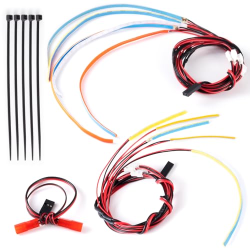 1/10 Slash 2WD RC Car Full Car Front & Rear LED Light Spotlight Kit | Light Bar Roof Lamp LED Headlight Taillights Set compatible with 1/10 Traxxa Slash 2WD Hoss Rustler VXL Stampede RC Truck