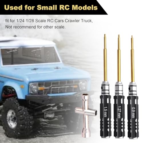 Hobbypark Mini RC Allen Wrench Set 0.9mm 1.27mm 1.5mm Hex Driver Screwdrivers & Wheel Nut Wrench for Axial SCX24 1/24 RC Crawler Car Tools