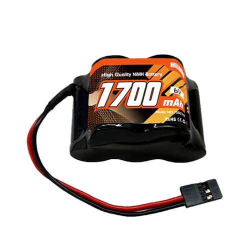 Hilldow 6V 1700mAh NiMH Receiver RX Battery High Capacity Rechargeable Battery Pack with BBL2/Hitec Plug for RC Airplanes Aircrafts - color: Side by side trapezoid