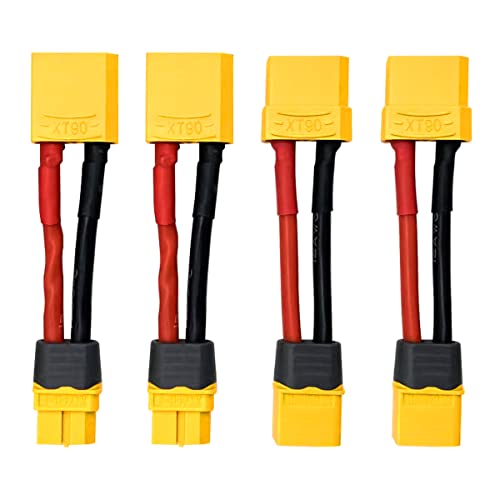 XT60 to XT90 Adapter Cable, 12AWG XT60 Male and Female to XT90 Connector Cable for RC Lipo Battery FPV Racing Drone Portable Power Station - style: XT60H to XT90