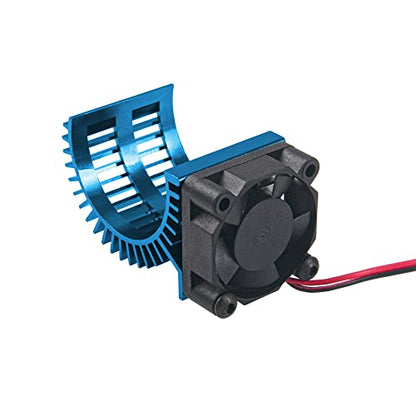 RC Motor Heatsink 540 545 550 Brushless Brushed Electric Engine Heat Sink with 5-6V Cooling Fan Compatible with Traxxas HSP HPI Wltoys Himoto Axial Tamiya 1/10 RC Crawler Truck Car (Blue) - color: Blue