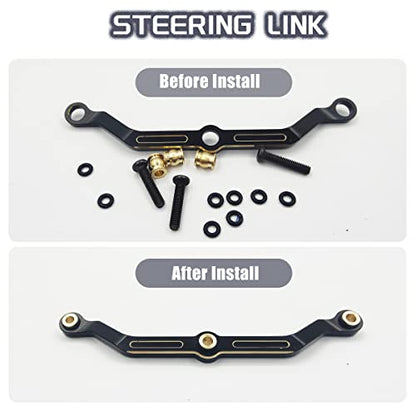Brass Steering Links Aluminum Servo Horn and Servo Mount for 1/18 TRX4M RC | Upgrade Parts for TRX-4M,Weighted Rod Tie Linkage,CNC Machined,Easy Assembly,Precision Fit