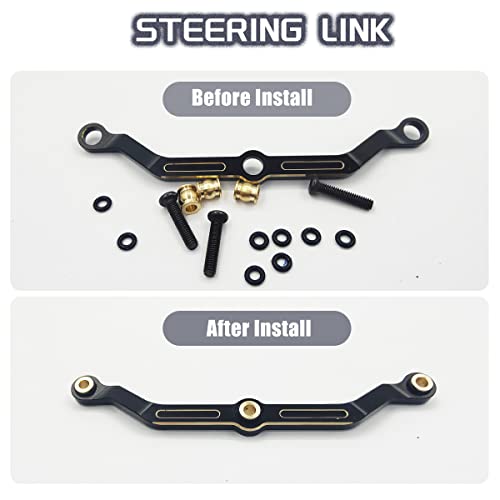 Brass Steering Links Aluminum Servo Horn and Servo Mount for 1/18 TRX4M RC | Upgrade Parts for TRX-4M,Weighted Rod Tie Linkage,CNC Machined,Easy Assembly,Precision Fit