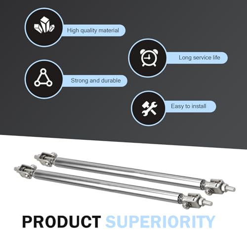 2 PCS Car Bumper Splitter Strut Rods, Adjustable 7.87" - 9.84" Automotive Splitter Strut Rods, Aluminum Alloy Bumper Lip Reinforcement Accessories, Universal for Most Cars (Silver) - color: Silver